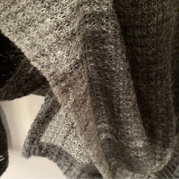 VTG Lisa Lelou Gray Sz. L Open Knit Gauze Sweater Skirt Set Sheer Mesh Grunge - Picture 9 of 16